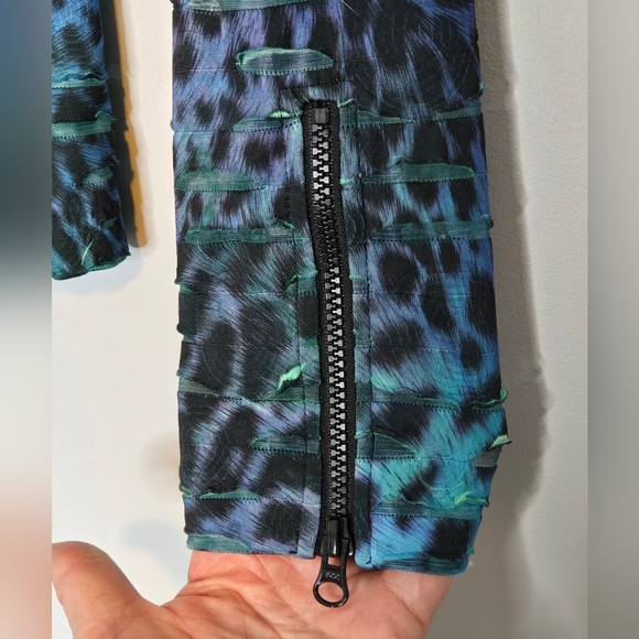 Vintage Clara S. 90s Cheeta Print Sheer Bomber Jacket Coat Made In USA Size L - Picture 5 of 8